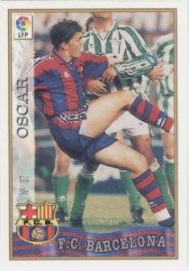 Las fichas de la Liga 97-98. Nº 37. Óscar (F.C. Barcelona). Editorial Mundicromo.