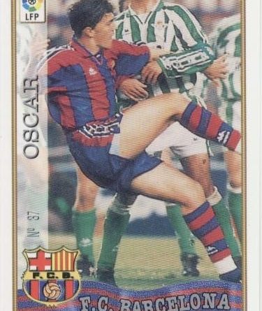 Las fichas de la Liga 97-98. Nº 37. Óscar (F.C. Barcelona). Editorial Mundicromo.