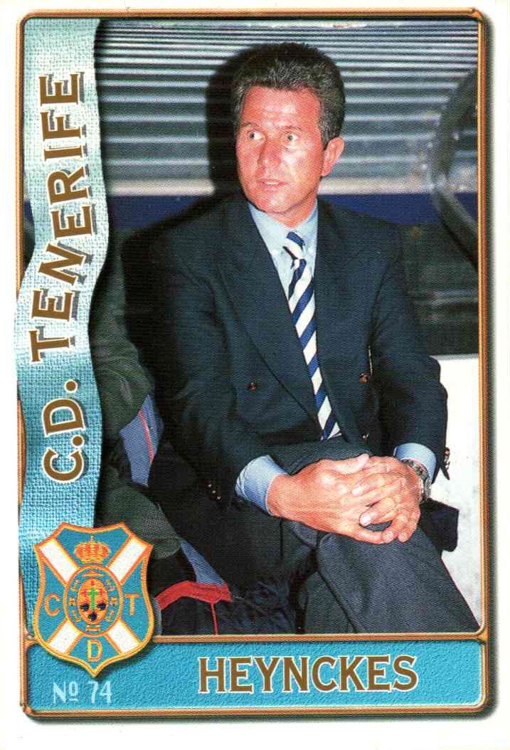 Las fichas de la Liga 96-97. Nº 74. Jupp Heynckes (C. D. Tenerife). Editorial Mundicromo.