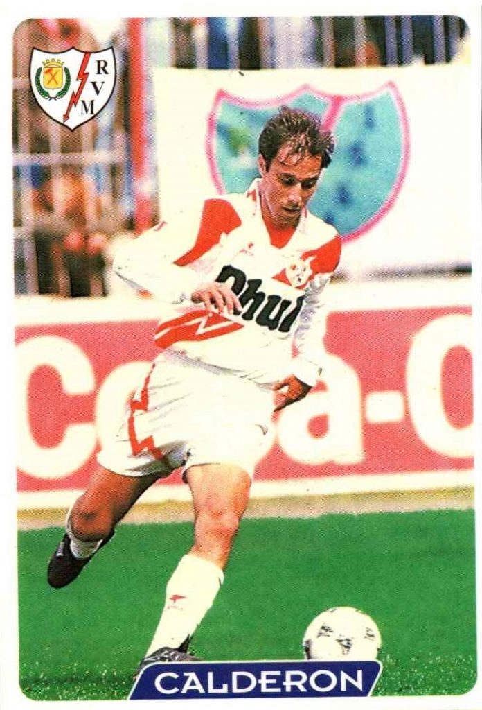Las fichas de la Liga 95-96. Nº 369. Calderón (Rayo Vallecano). Editorial Mundicromo.