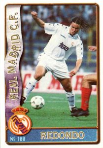 Las fichas de la Liga 96-97. Nº 100. Redondo (Real Madrid). Editorial Mundicromo.
